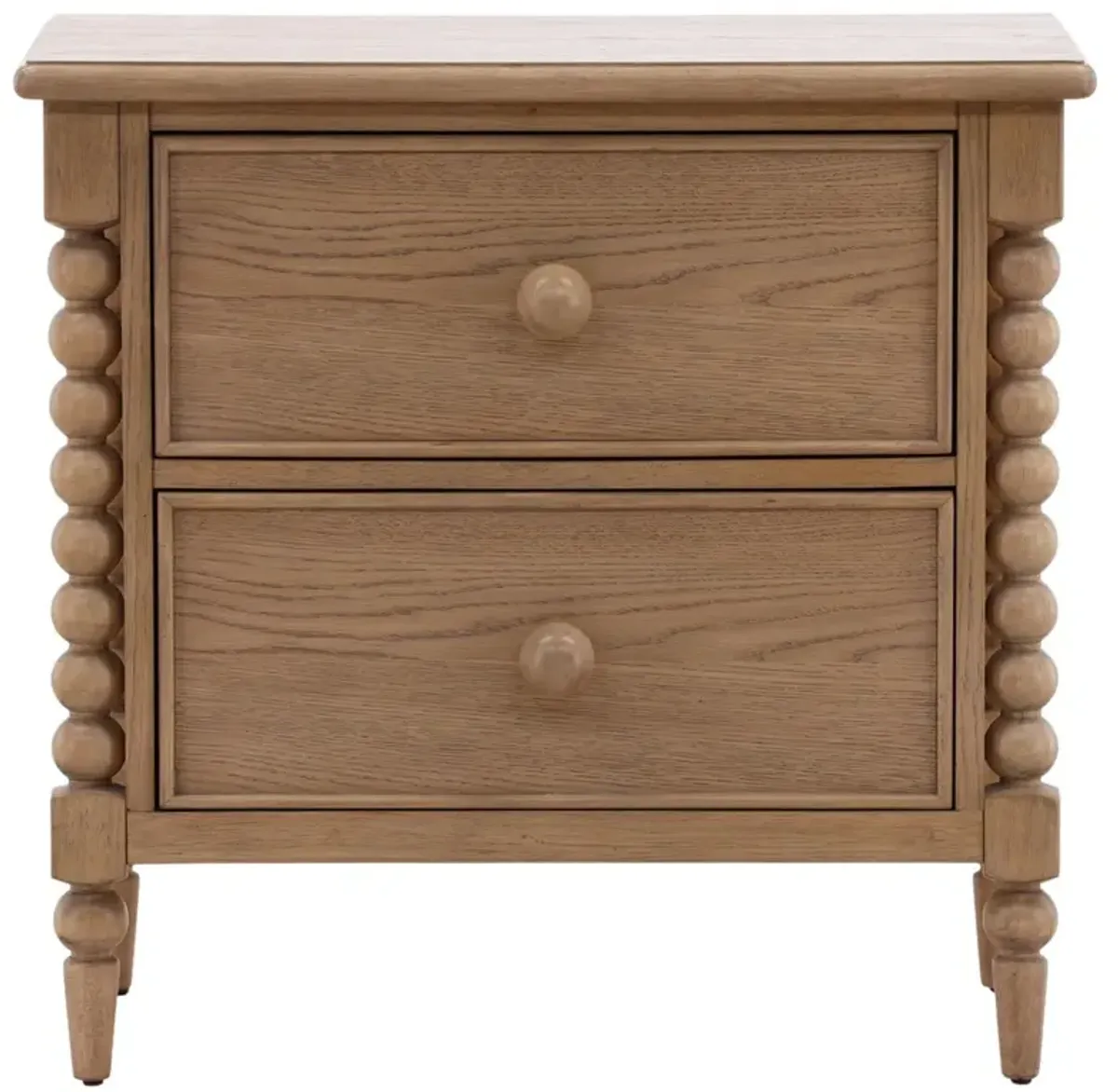 Calypso Updated Traditional Natural Oak Bobbin Nightstand