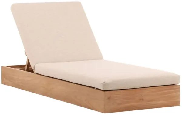 Darla Coastal Beach Natural Brown Teak Outdoor Chaise