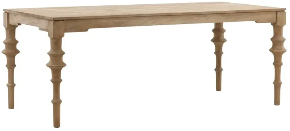 Elena Updated Traditional Natural Mango Wood Rectangular Dining Table - 78"