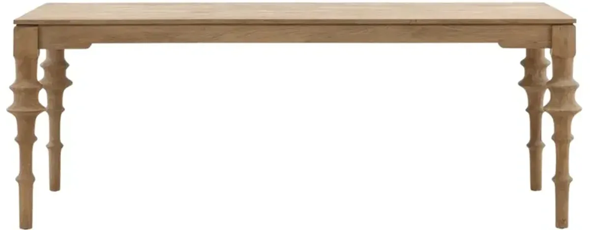 Elena Updated Traditional Natural Mango Wood Rectangular Dining Table - 78"