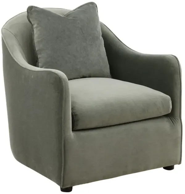 Heather Modern Classic Olive Green Velvet Arm Chair
