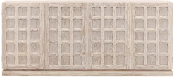 Jillian Coastal Beach Whitewash Elm Wood Sideboard