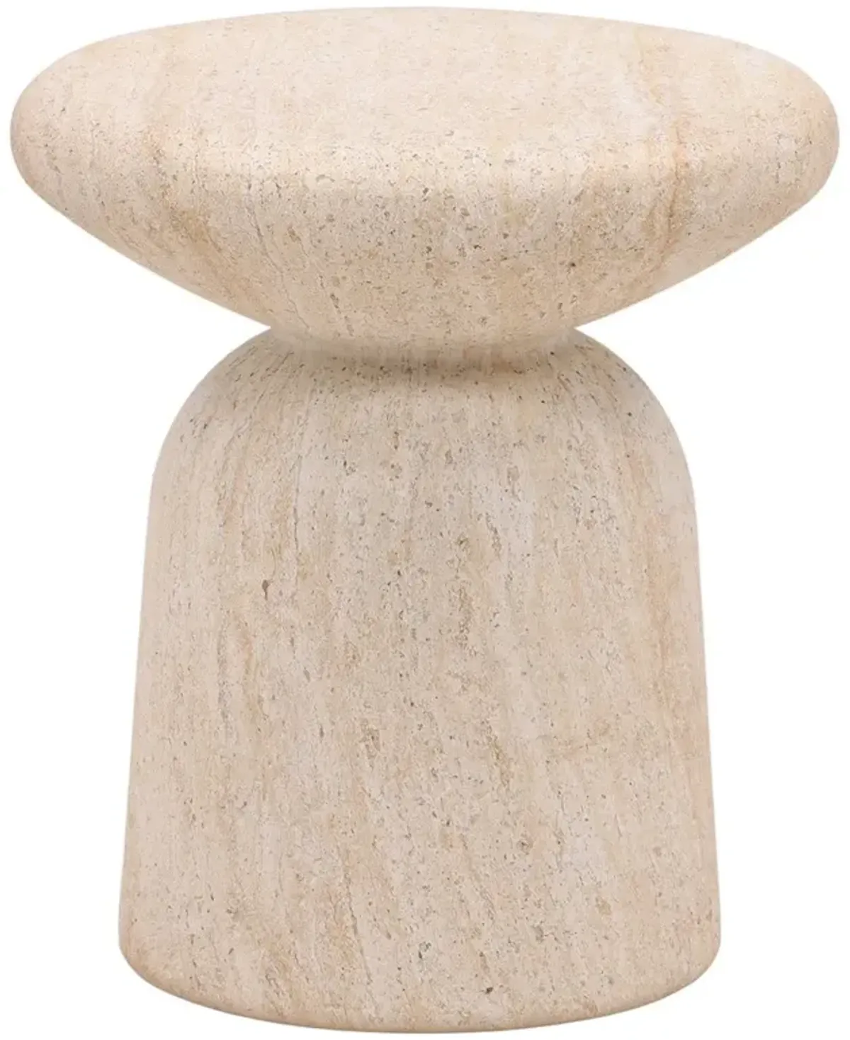 Marius Modern Classic Beige Concrete Round Outdoor End Table