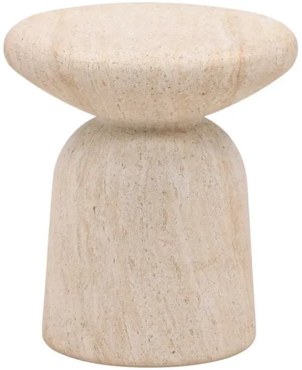 Marius Modern Classic Beige Concrete Round Outdoor End Table