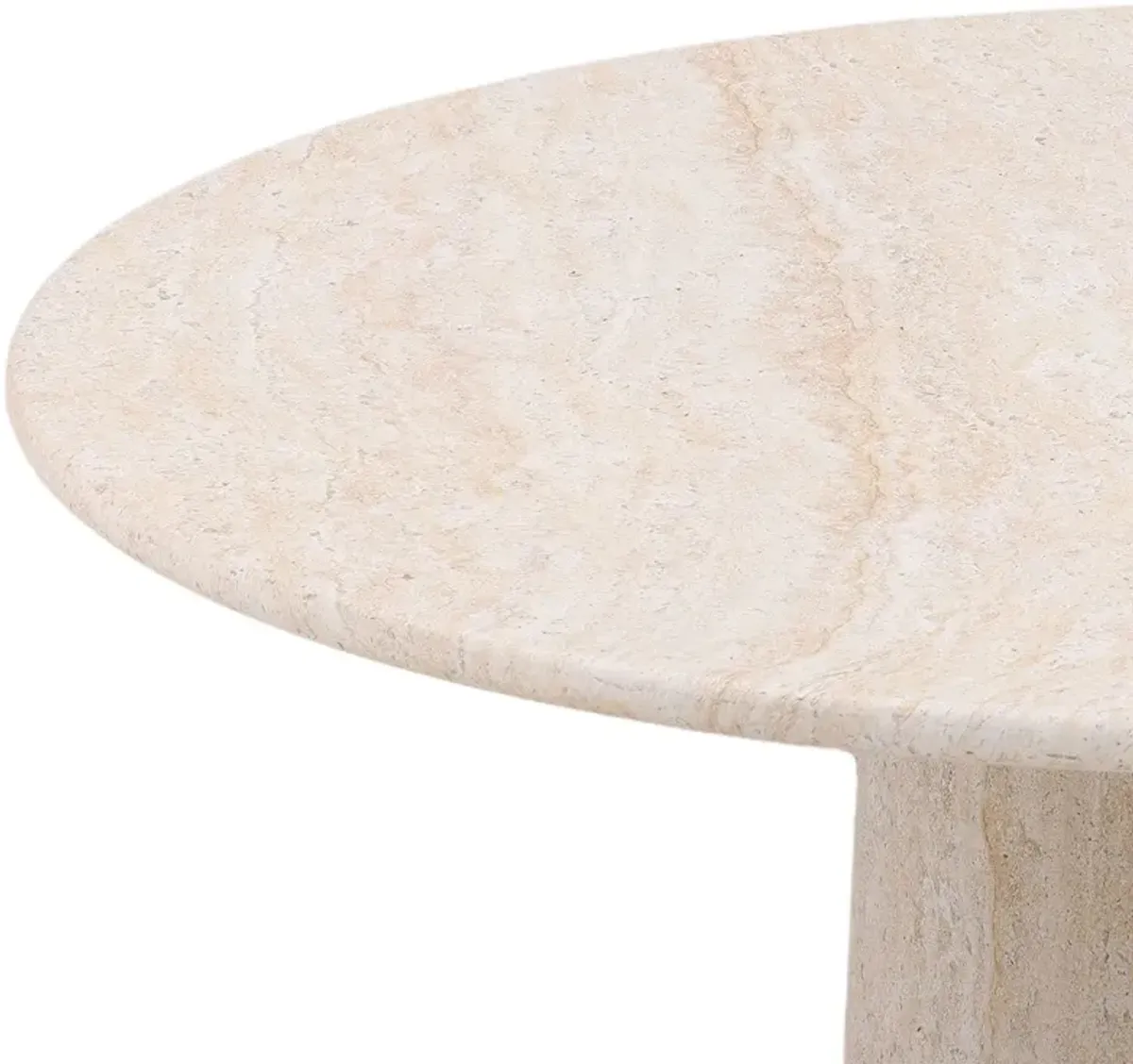 Maya Modern Classic Beige Concrete Round Outdoor Coffee Table