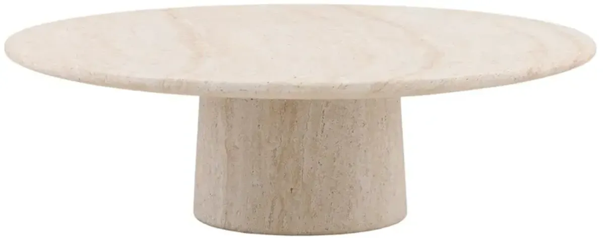 Maya Modern Classic Beige Concrete Round Outdoor Coffee Table