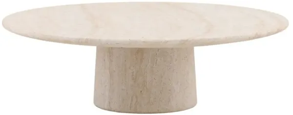 Maya Modern Classic Beige Concrete Round Outdoor Coffee Table