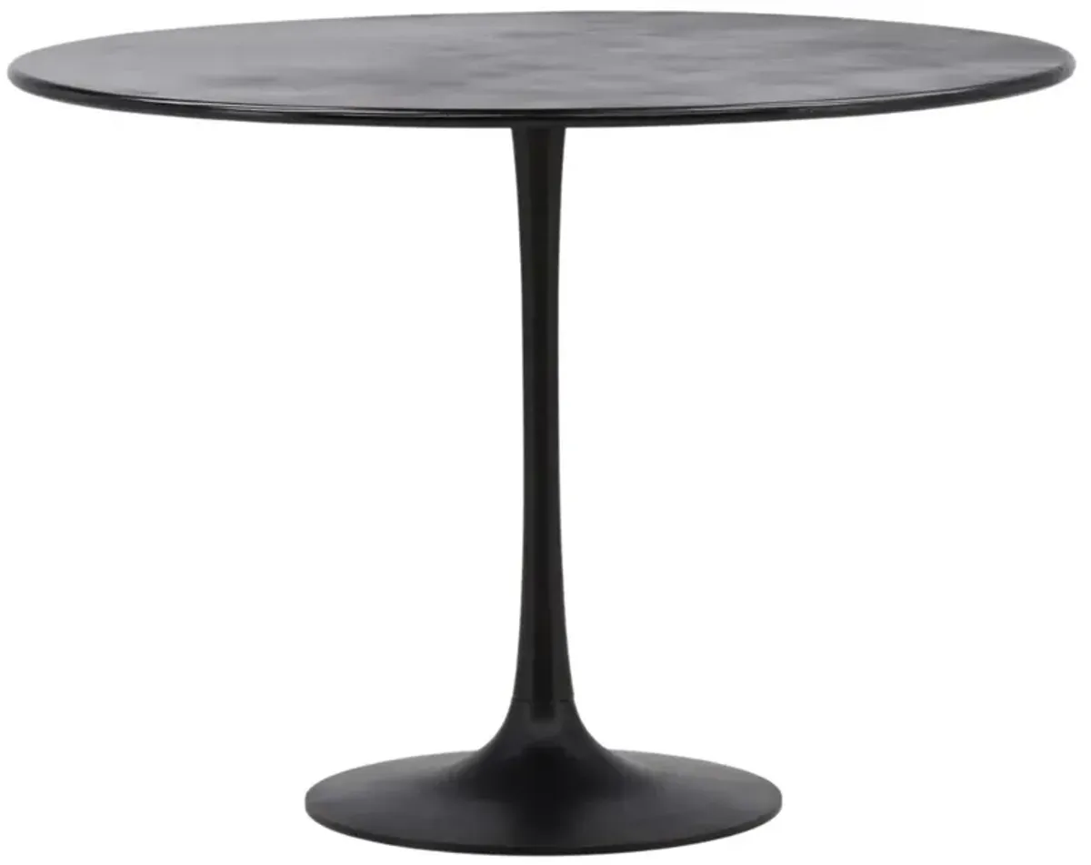 Michael Modern Classic Black Iron Round Pedestal Dining Table - 42"