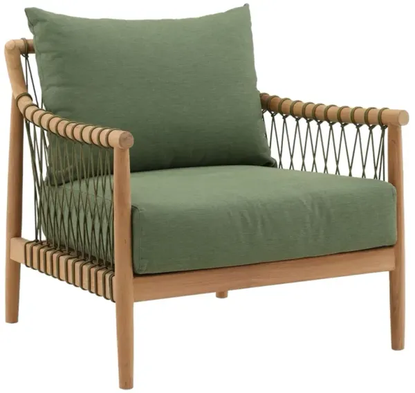 Quinn Coastal Beach Natural Teak Outdoor Lounge Arm Chair