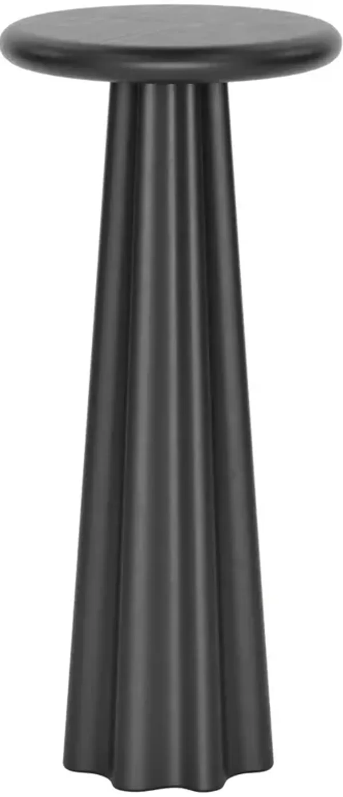 Ysella Modern Classic Black Concrete Pedestal Round Outdoor Drink Table