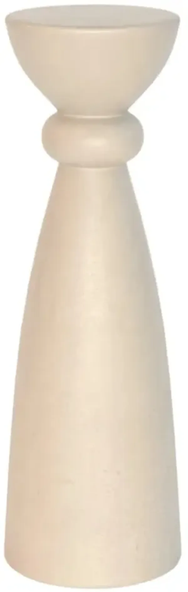 Arlen Modern Classic Beige Concrete Pedestal Round Outdoor Drink Table