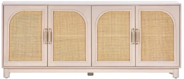 Alarisse Coastal Beach Vanilla Oak Woven Cane Sideboard