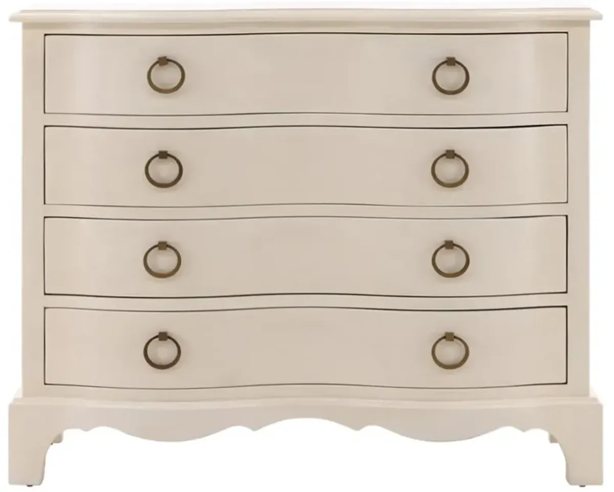 Auberge French Country Cream Mahogany Wood Bachelor Chest