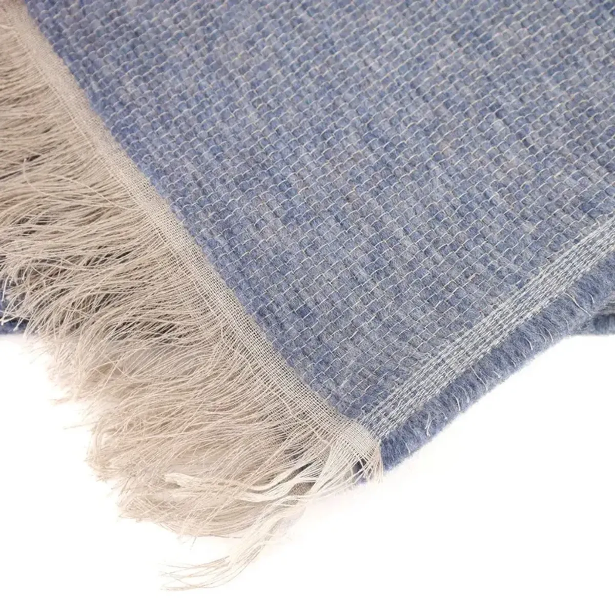 Yasmin Modern Classic Blue Alpaca Woven Throw Blanket