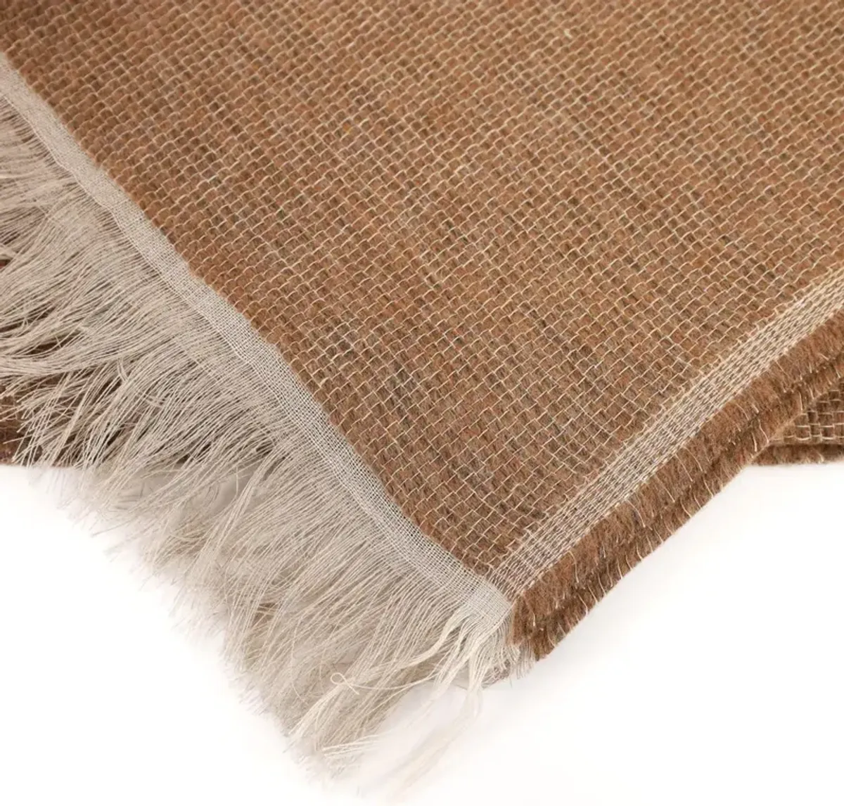 Yasmin Modern Classic Light Brown Alpaca Woven Throw Blanket