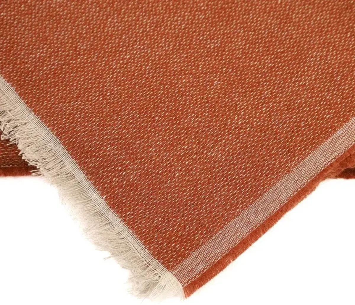 Amia Updated Traditional Terracotta Linen Woven Throw Blanket