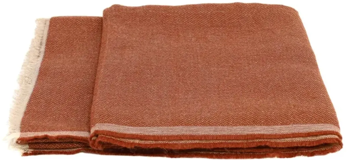 Amia Updated Traditional Terracotta Linen Woven Throw Blanket