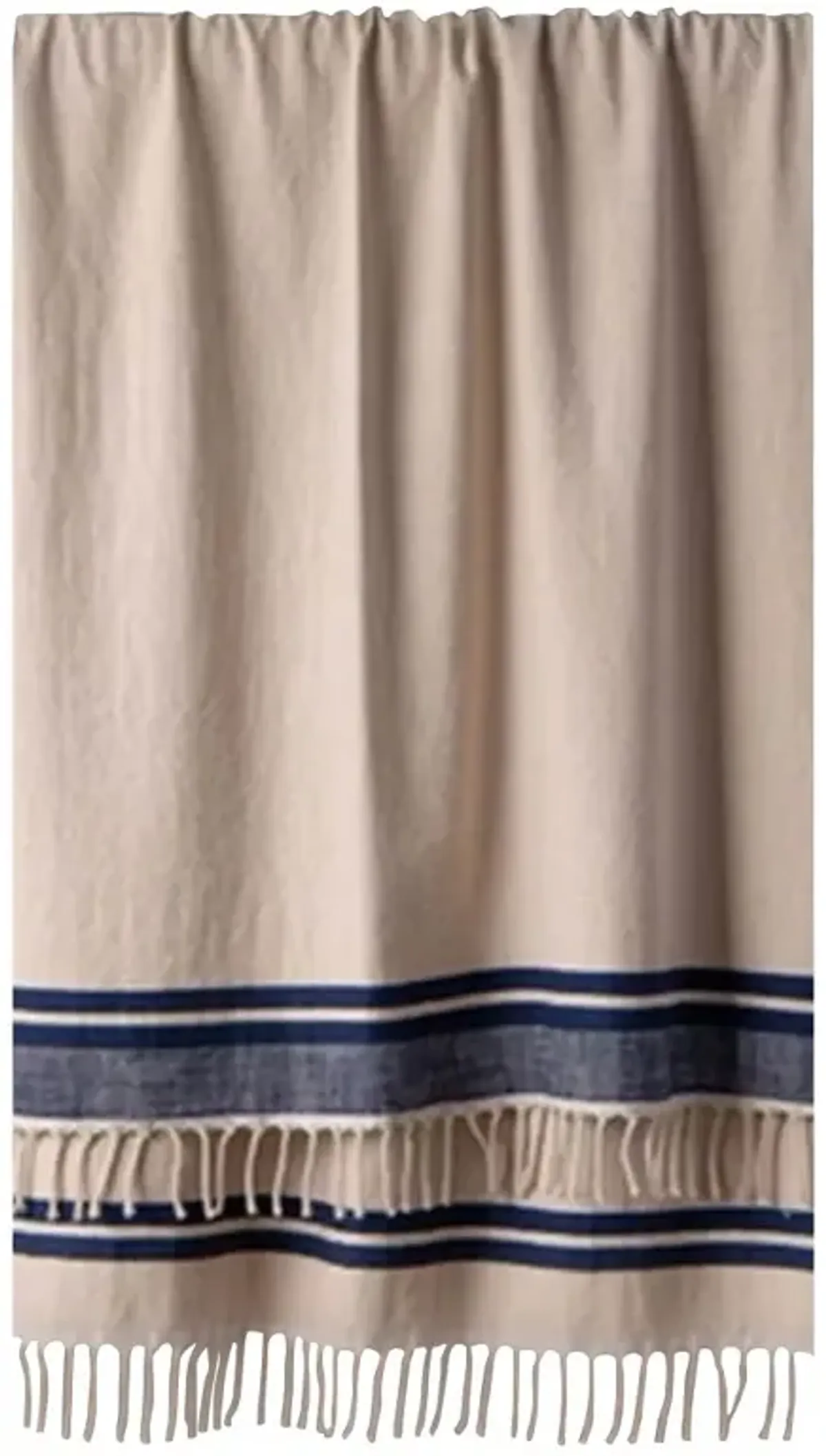 Lauren Coastal Beach Cream Cotton Woven Throw Blanket