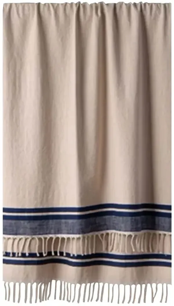 Lauren Coastal Beach Cream Cotton Woven Throw Blanket