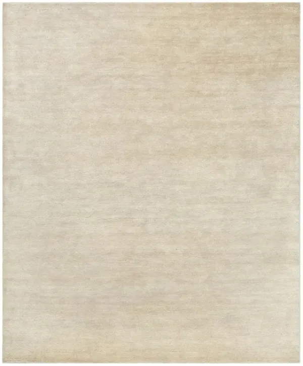 Saria Modern Classic Beige Wool Solid Hand Knotted Rug - Sample
