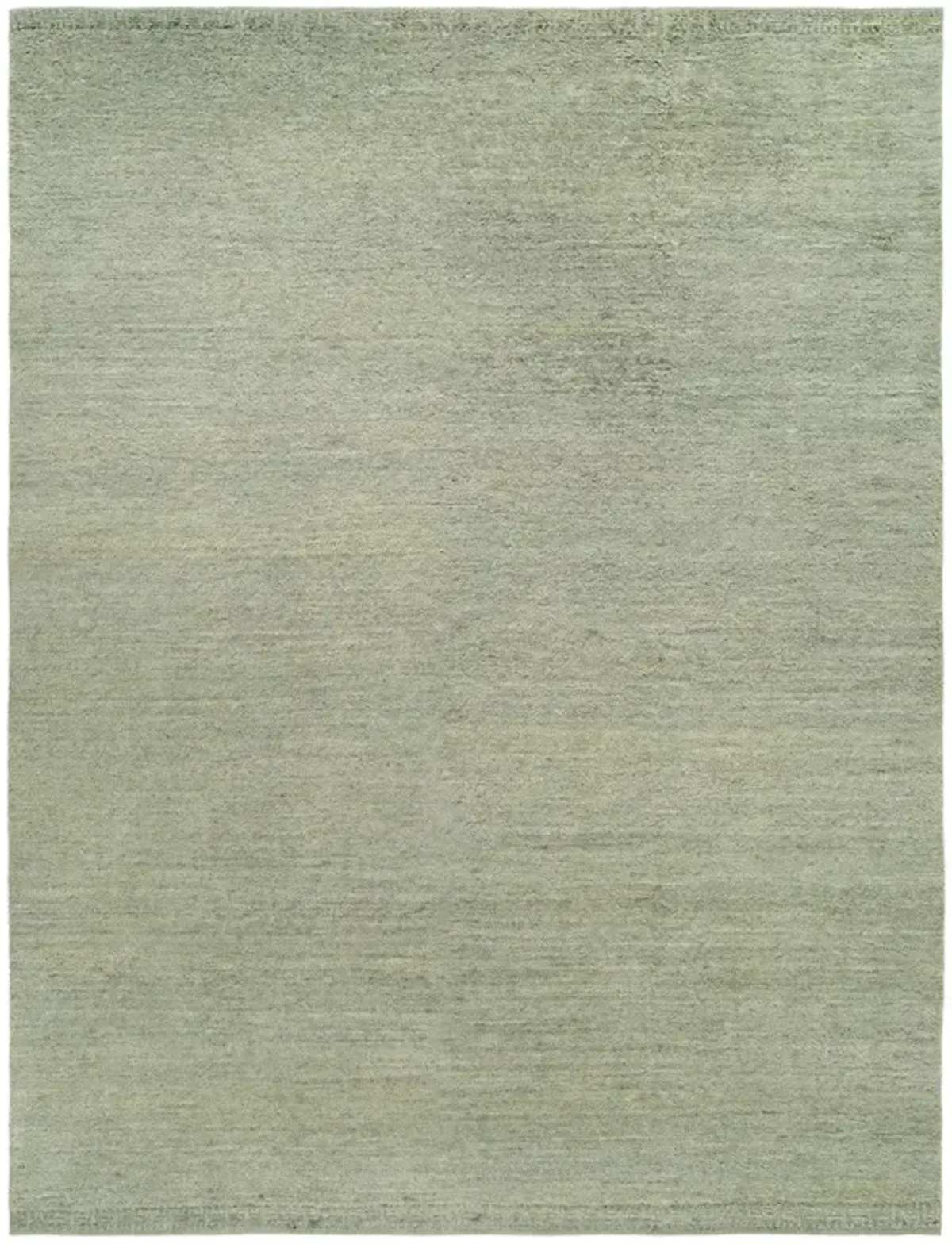 Hera Modern Classic Green Wool Solid Hand Knotted Rug - Sample