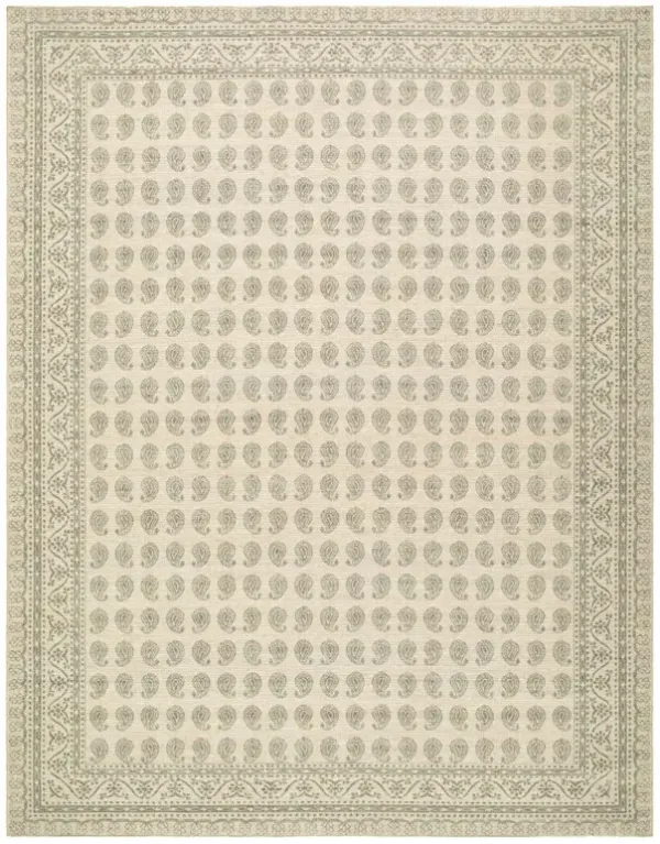 Alora Updated Traditional Green Paisley Patterned Rug - 6'7"x9'