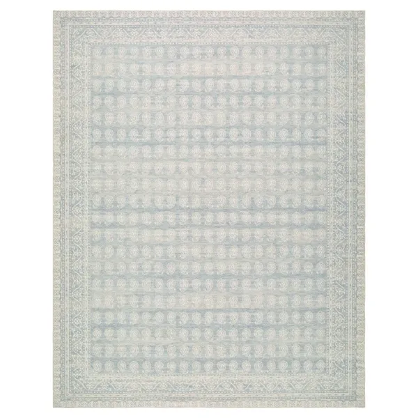 Alora Updated Traditional Light Blue Paisley Patterned Rug - 6'7"x9'