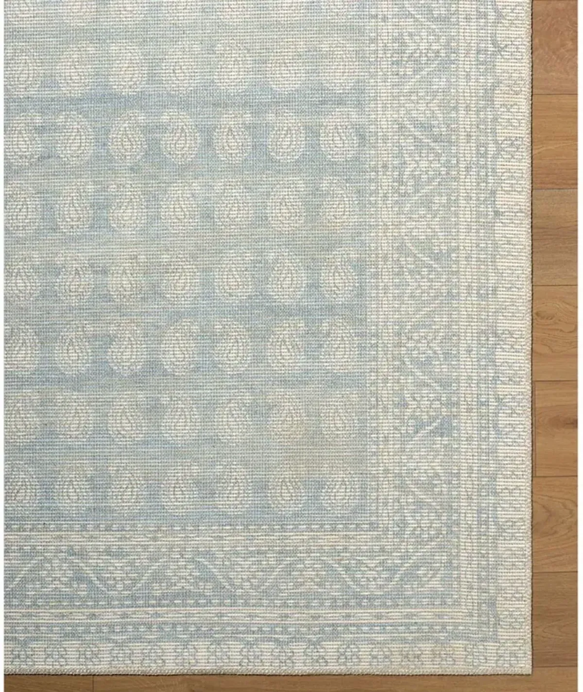 Alora Updated Traditional Light Blue Paisley Patterned Rug - 9'1"x12'