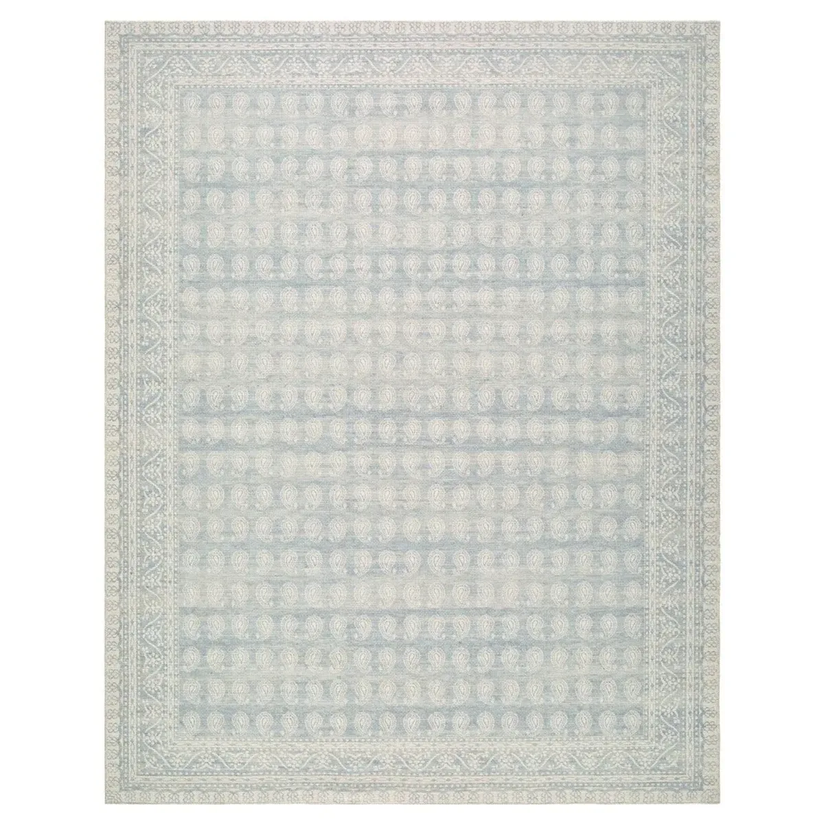 Alora Updated Traditional Light Blue Paisley Patterned Rug - 9'1"x12'