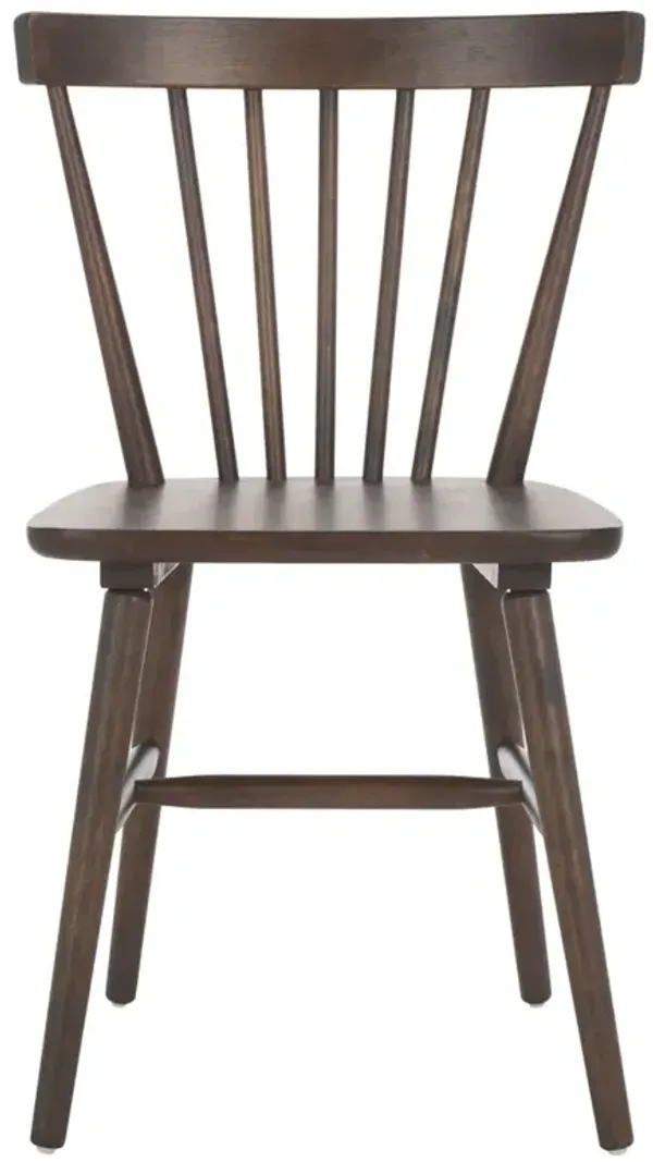 Megan Updated Traditional Dark Brown Wood Spindle Dining Chair - Set of 2