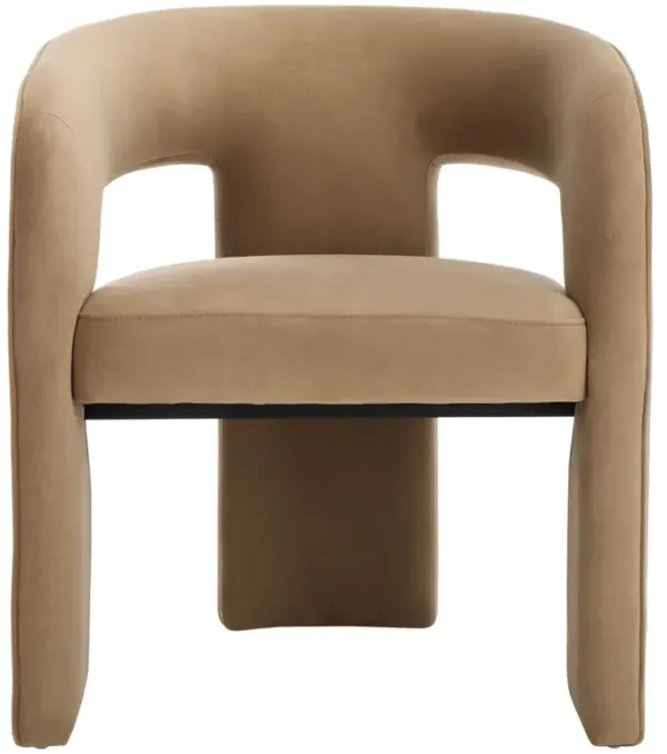 Sage Modern Classic Beige Performance Velvet Dining Arm Chair