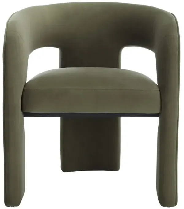 Sage Modern Classic Olive Green Performance Velvet Dining Arm Chair