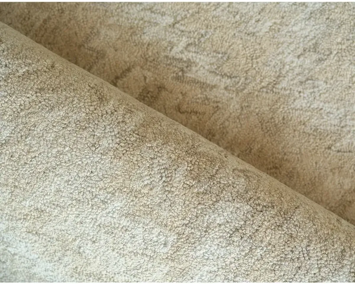 Linden Modern Classic Beige Wool Diamond Patterned Rug - 14'x18'