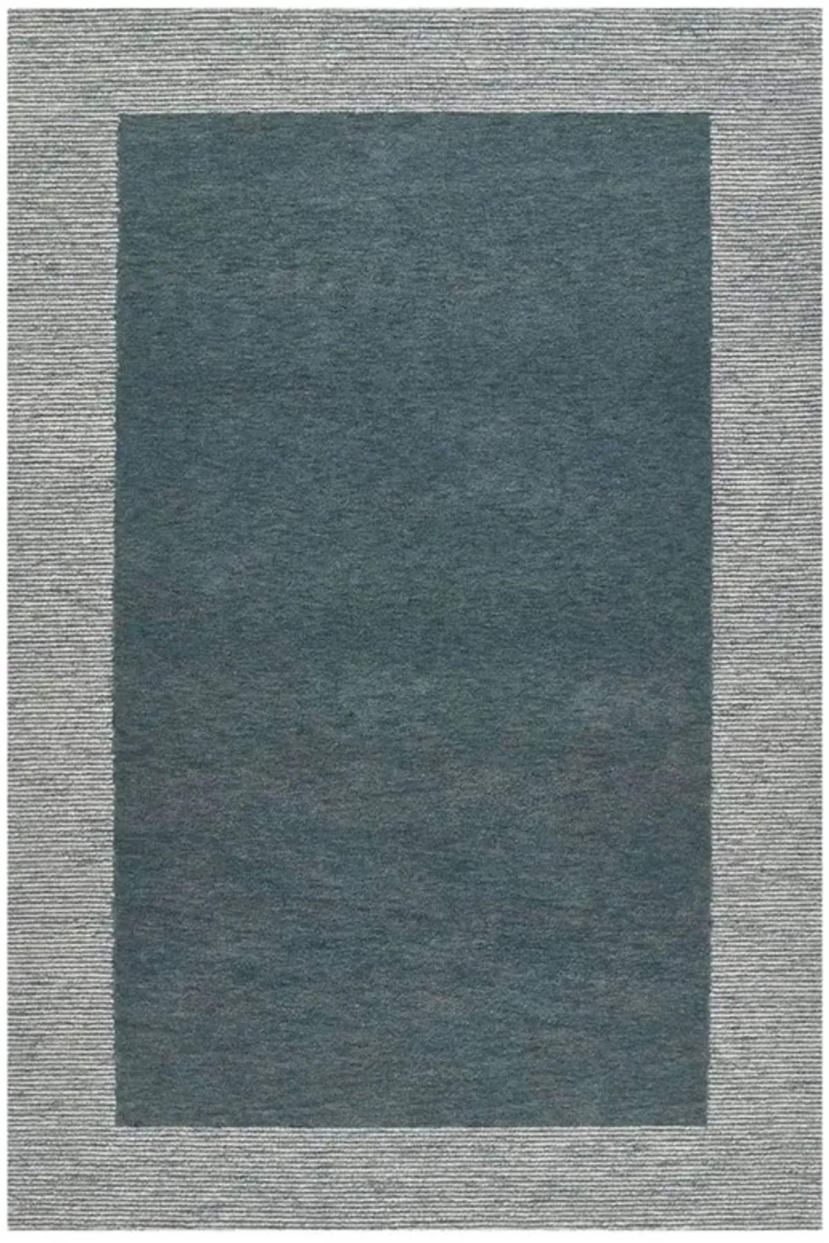 Lior Coastal Beach Blue Wool Bordered Patterned Rug - 2'3"x8'