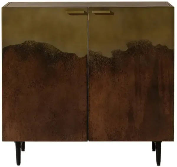 Chaney Modern Classic Antique Brass Ombre Iron Nightstand