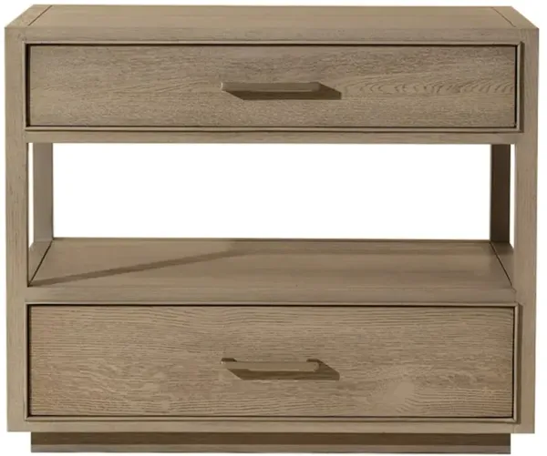 Benedick Modern Classic Sand Beige Oak Wide Nightstand