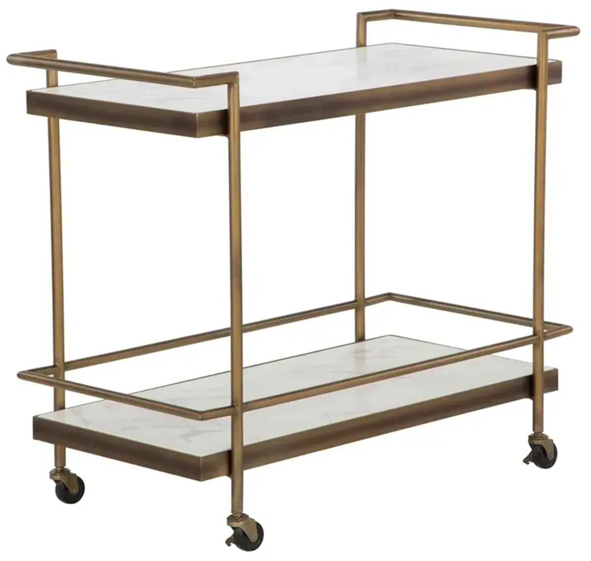 Rossana Modern Classic Bronze Metal Bar Cart