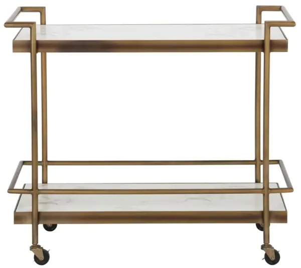 Rossana Modern Classic Bronze Metal Bar Cart