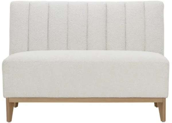 Prudence Modern Classic White Tufted Natural Wood Dining Banquette