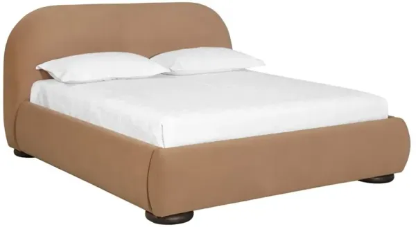 Carra Modern Classic Camel Upholstered Bed - King