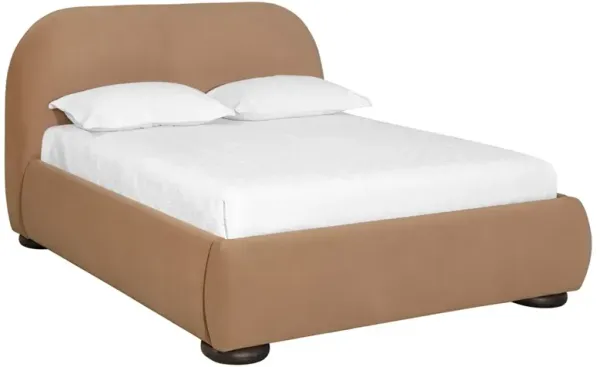 Carra Modern Classic Camel Upholstered Bed - Queen