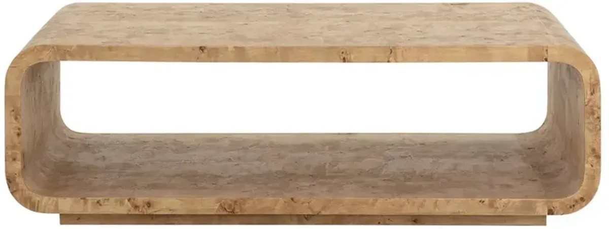 Alder Modern Classic Natural Burl Rectangular Coffee Table