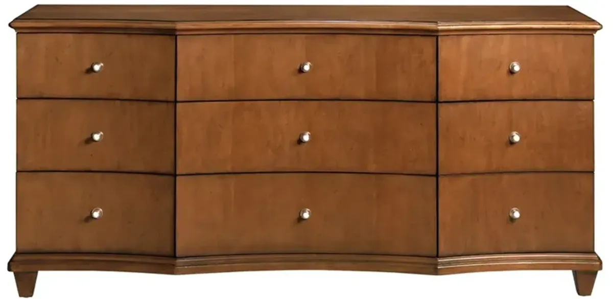 Alma Updated Traditional Brown Wood Double Dresser