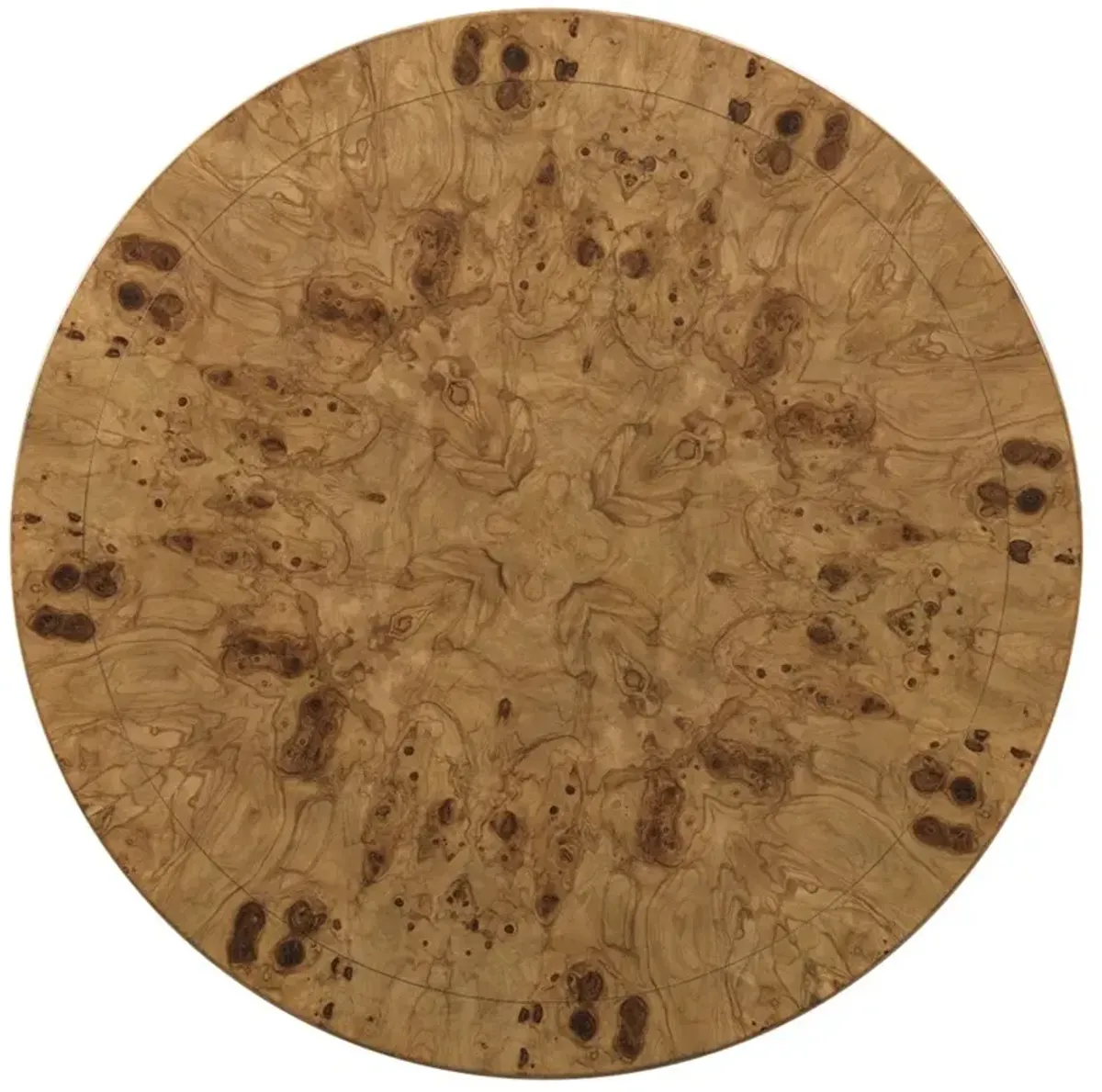 Beckner Modern Classic Brown Burl Round Dining Table - 42"