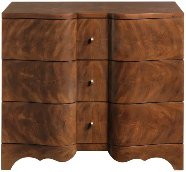Cumberbund Updated Traditional Dark Brown Wood Bachelor Chest