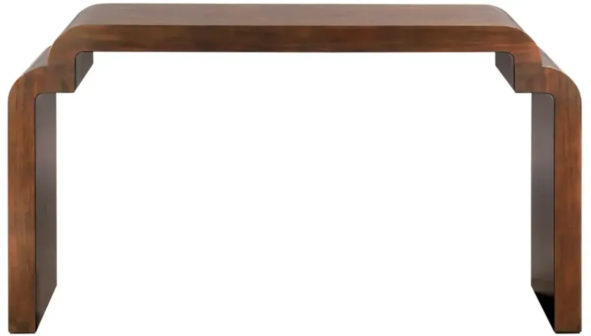 Daisy Modern Classic Dark Brown Wood Rectangular Console Table