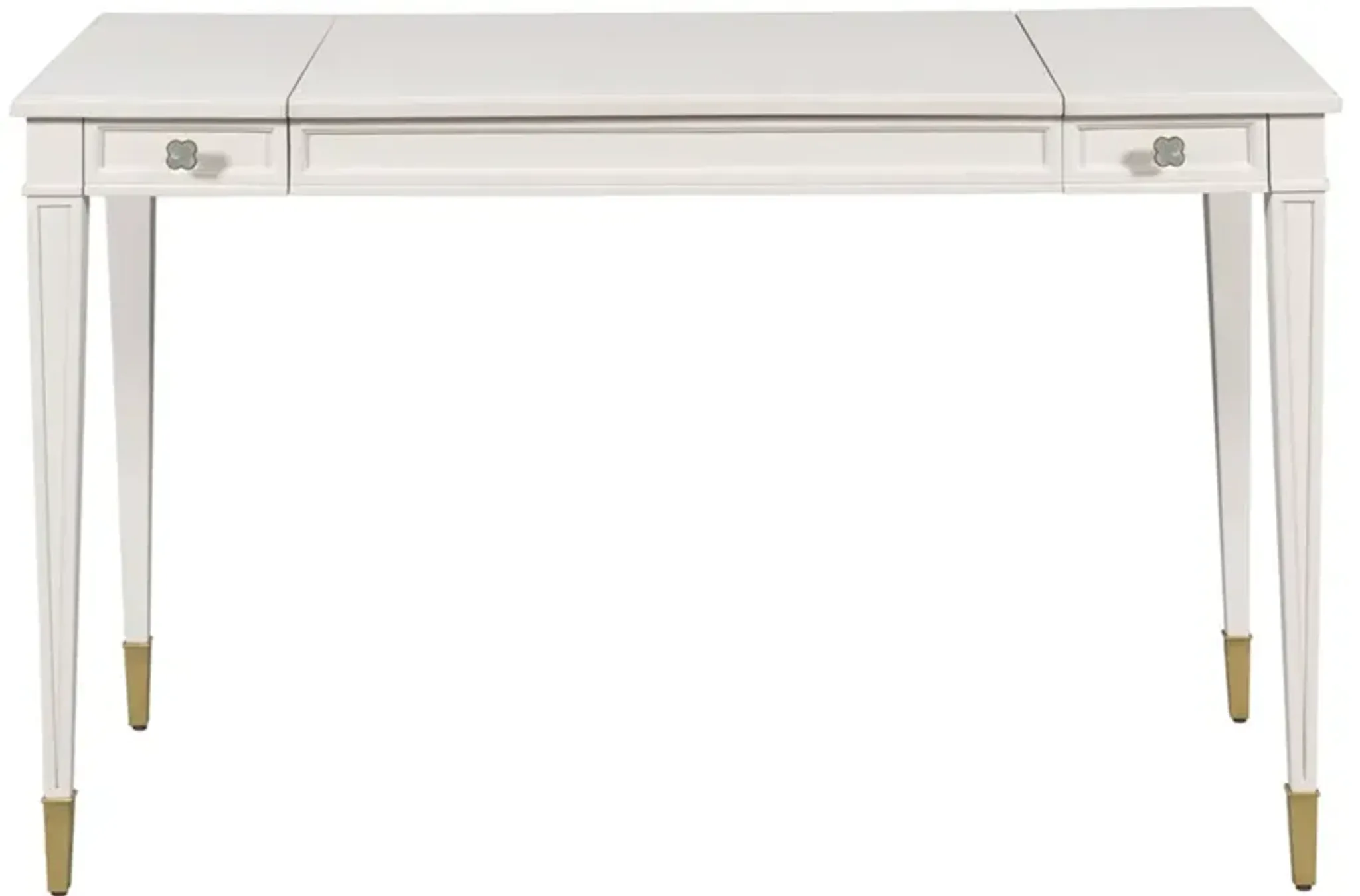 Elsa French Country White Wood Vanity Desk Kathy Kuo Home | Furniture.com