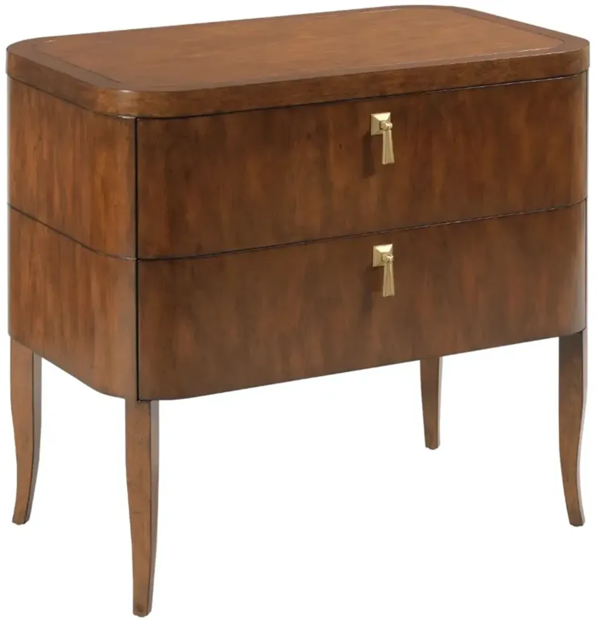 Pearl Modern Classic Brown Walnut Wood Nightstand