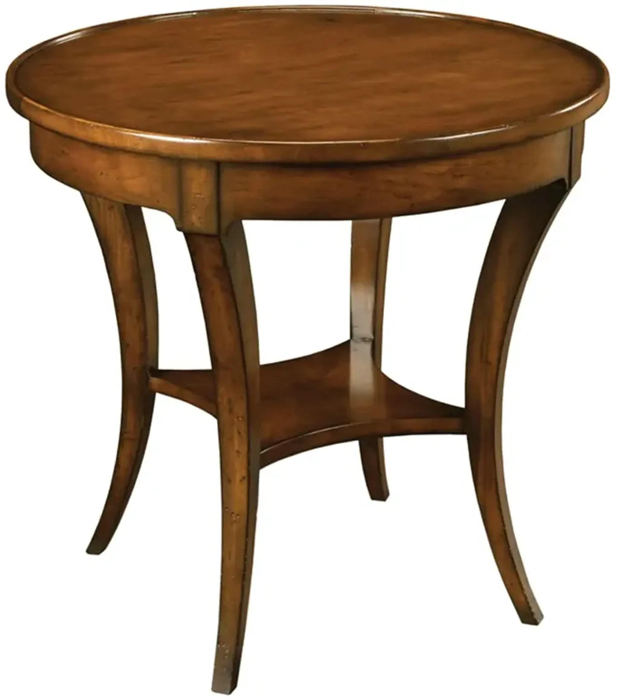 Renee French Country Brown Wood Round Side Table | Furniture.com
