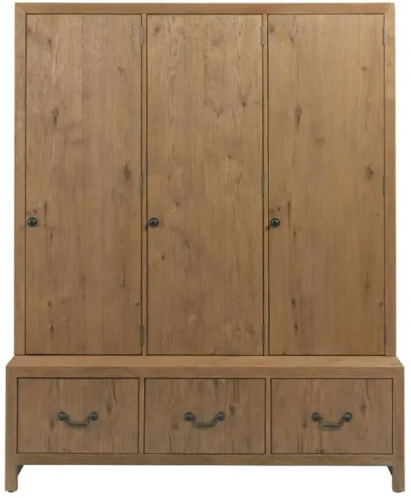 Maya Rustic Lodge Brown Oak Entryway Cabinet